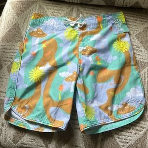 Seaesta Kid's Boardshorts, size 24 SUNSHINE SPACE / HONEY / BOARDSHORTS